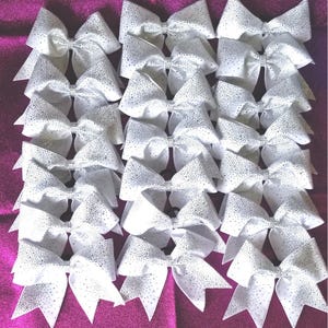Waterfall Rinestone White Cheer Bow