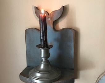 Colonial style whale tail candle shelf