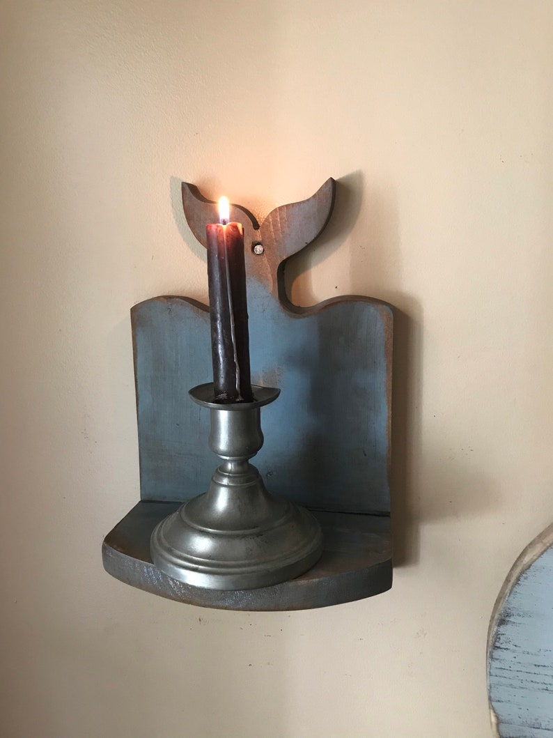 Colonial style whale tail candle shelf image 1