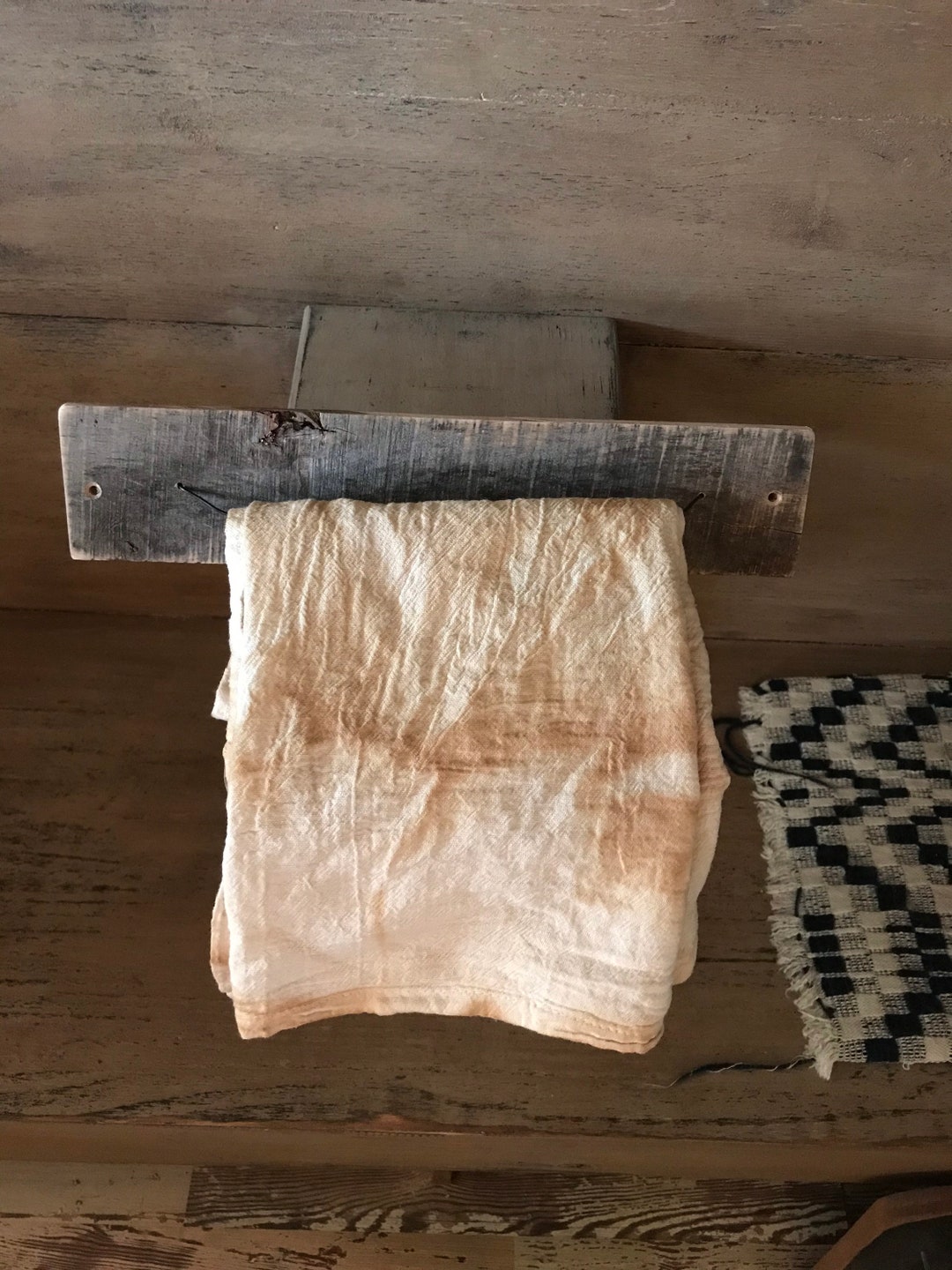 Primative Towel Racks Primitive Rustic Barn Wood Make Do Towel Holder - Etsy