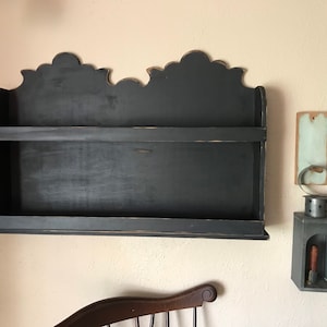 Primitive colonial style wall cupboard shelf