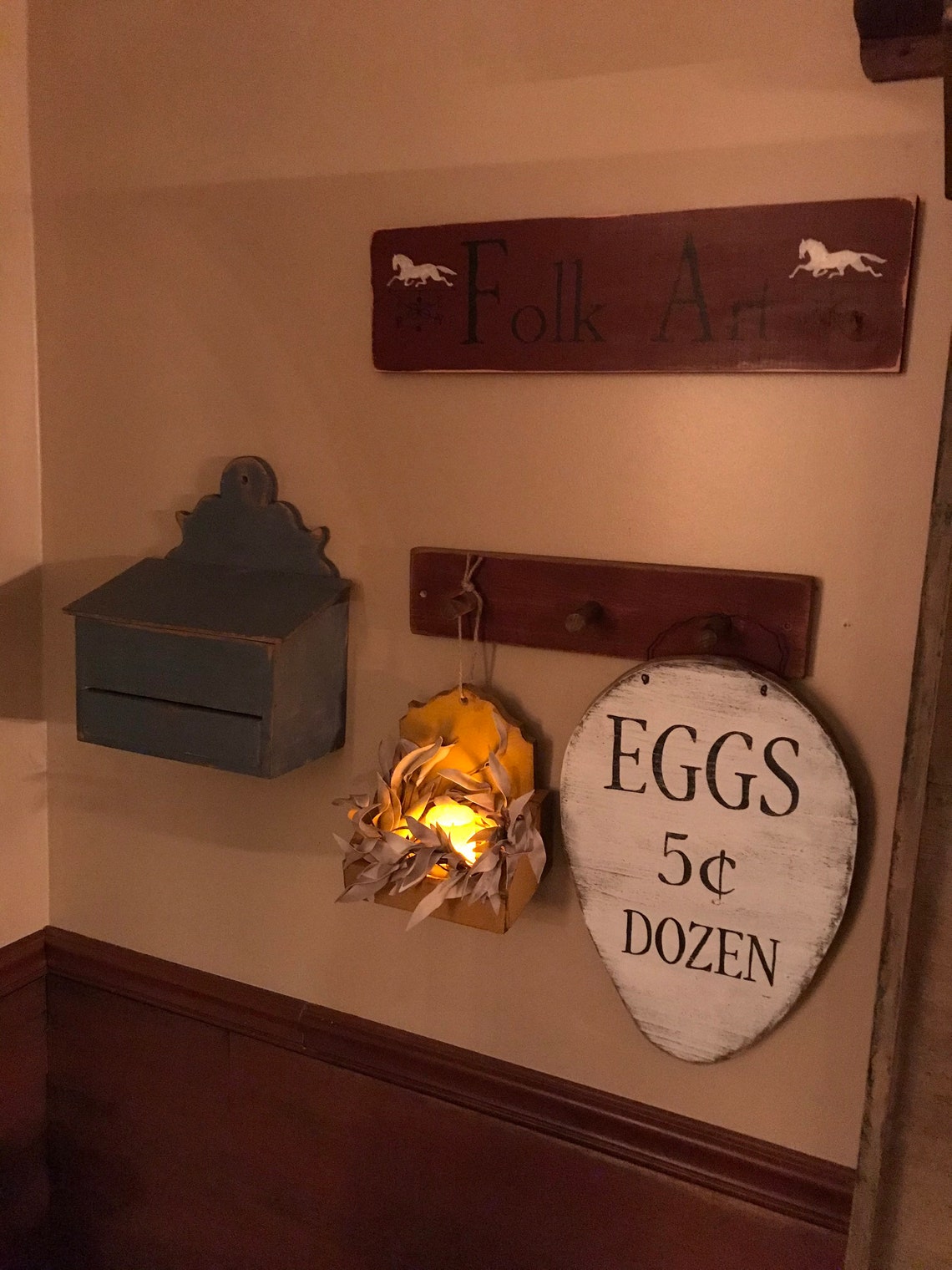 Primitive Colonial Candle Box Etsy