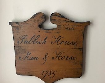 Hand painted colonial style tavern sign