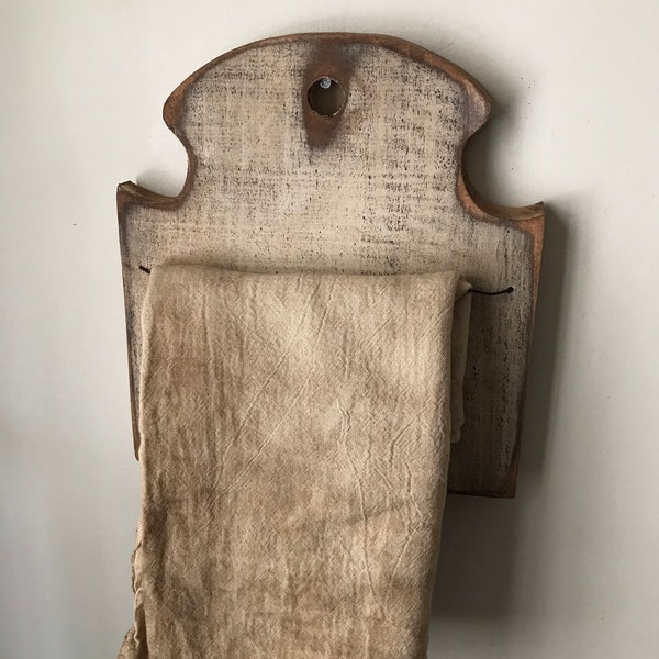 Primitive make-do towel holder