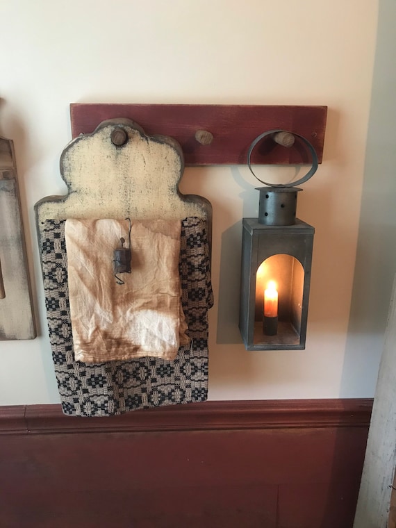 Primitive Colonial Make Do Towel Holder Etsy