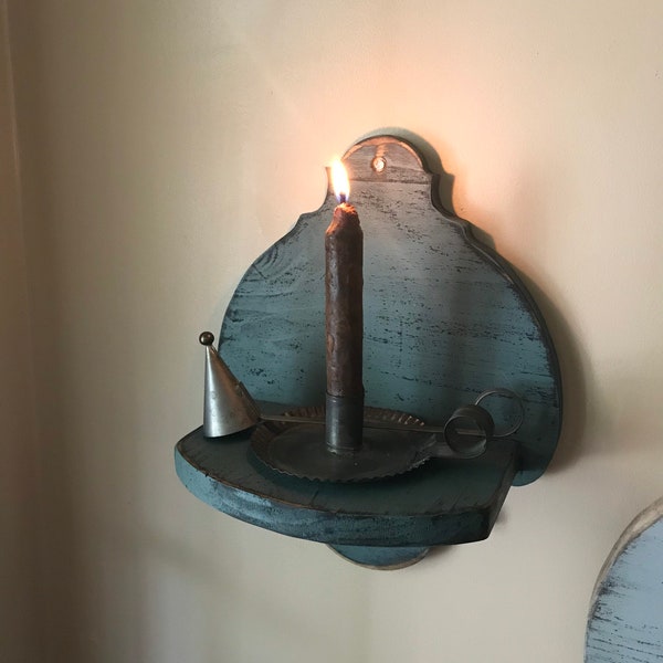 Primitive colonial style candle shelf