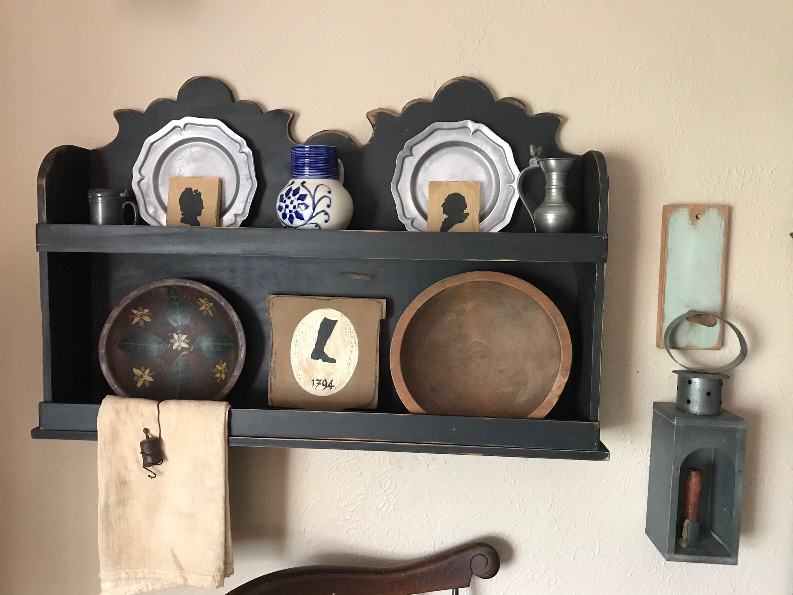 Primitive colonial style wall cupboard shelf Etsy