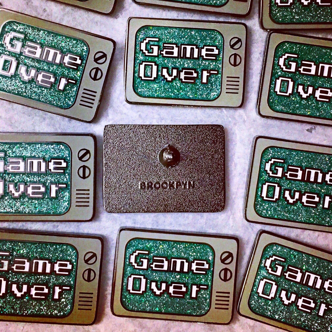 Enamel Pin Video Game Enamel Pin Game Over Enamel Pin Etsy