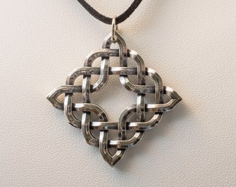 Sterling Silver Diamond-shaped Large Celtic Knot Pendant