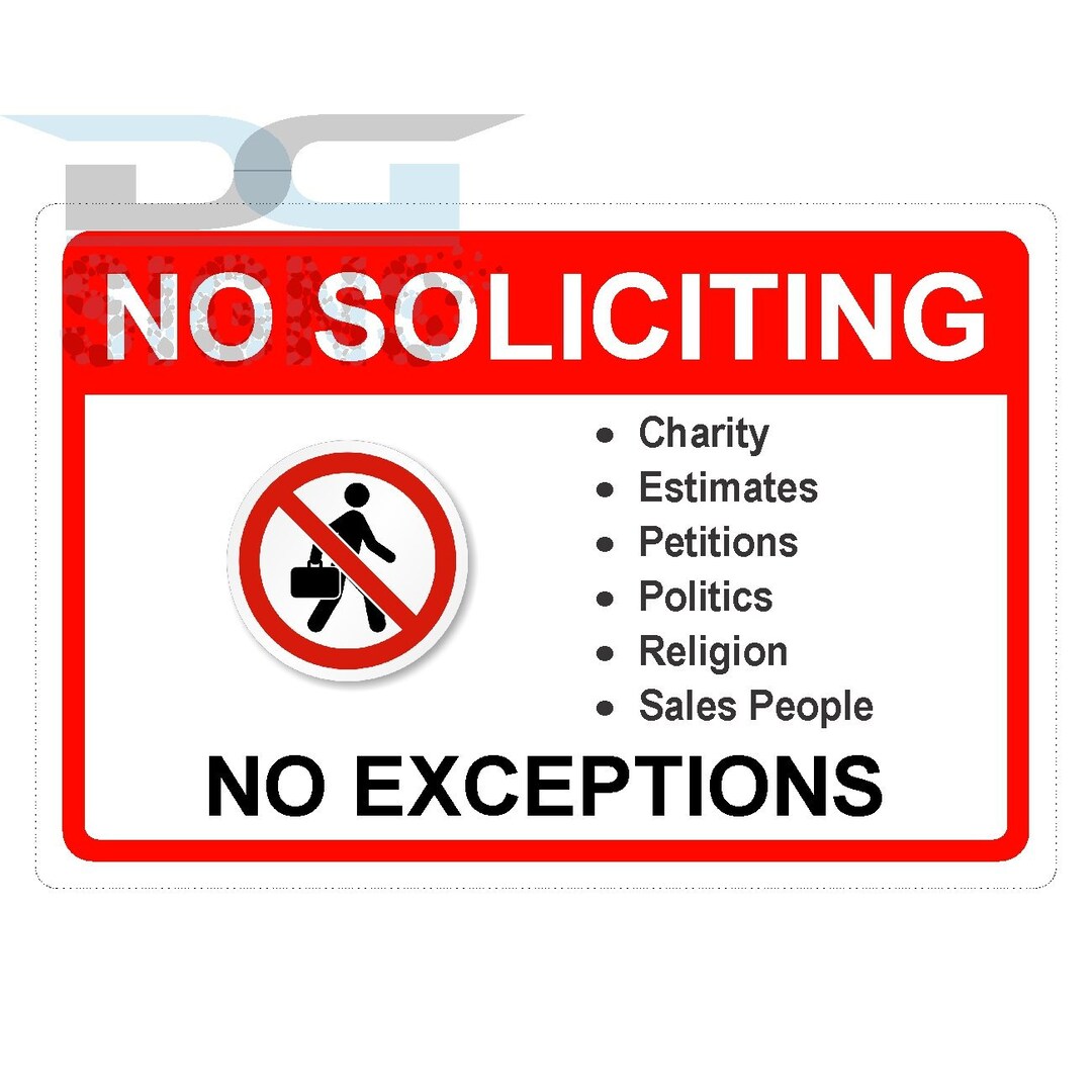 No Soliciting No Exceptions Aluminum Sign 12x8 - Etsy