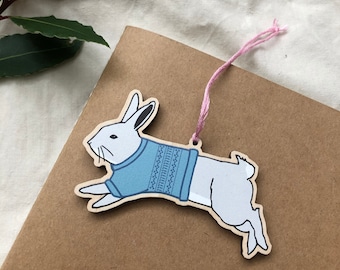 Rabbit wooden ornament decoration