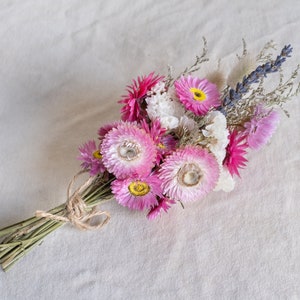 Pink and purple dried flower arrangement image 3