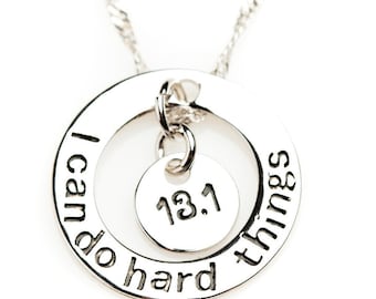 13.1 Marathon Sterling Silver Plated Necklace