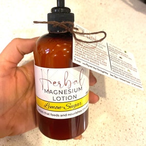 Herbal Magnesium Lotion ( Lemon sugar 8 oz)
