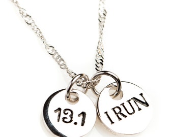 I Run 13.1 Necklace, Marathon Necklace, Race Necklace, Achievement Necklace, Running Necklace, Motivational Necklace, Positive Affirmation