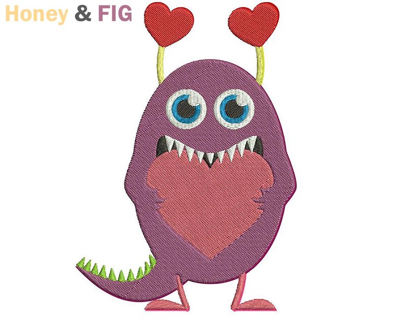 Love monster embroidery designvalentines day embroiderycute  etsy Love monster embroidery designvalentines day embroiderycute  etsy