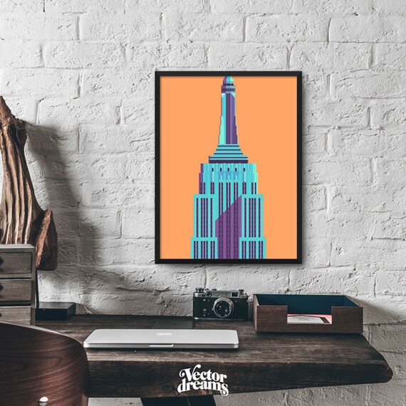 Empire State Building New York Art Deco Architecture Poster Art Print