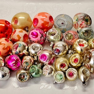 Soviet Vintage glass Christmas tree Ornament Indented Reflector - USSR decoration