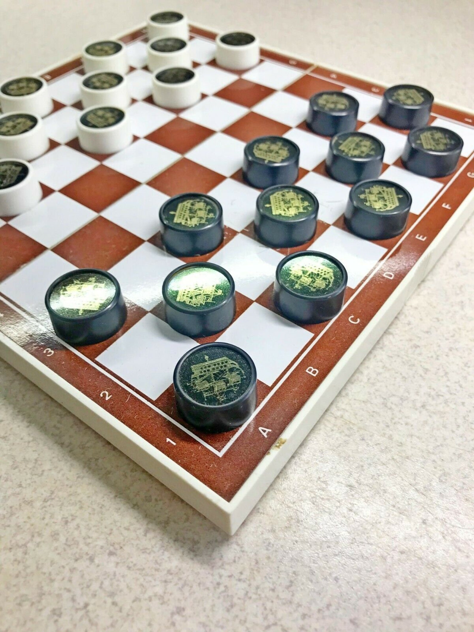 Soviet travel checkers set USSR mini checkers Etsy