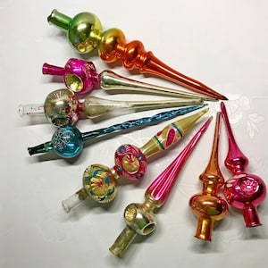 Vintage Glass Christmas Tree Topper USSR Ornament Decoration