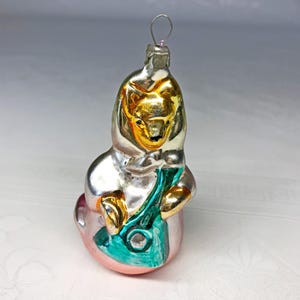 Vintage Glass Fox Ornament: USSR Christmas Tree Decoration