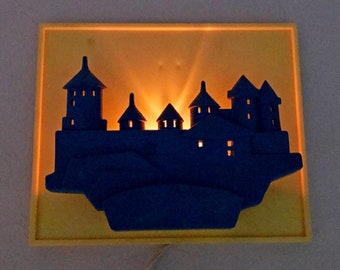 Vintage Fortress Night Light – 1970s  Electric Lamp