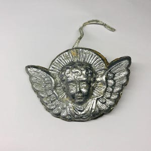 Dresden Cardboard Christmas Tree Ornament Angel 1900 German Antique