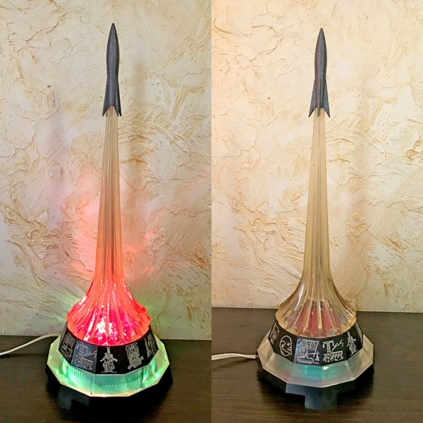 Vintage night light Rocket - Soviet space lamp - Electric Night Light - Collectible Gagarin Rocket USSR