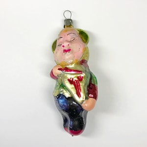 Vintage Glass Pear Christmas Ornament Professor Pear USSR