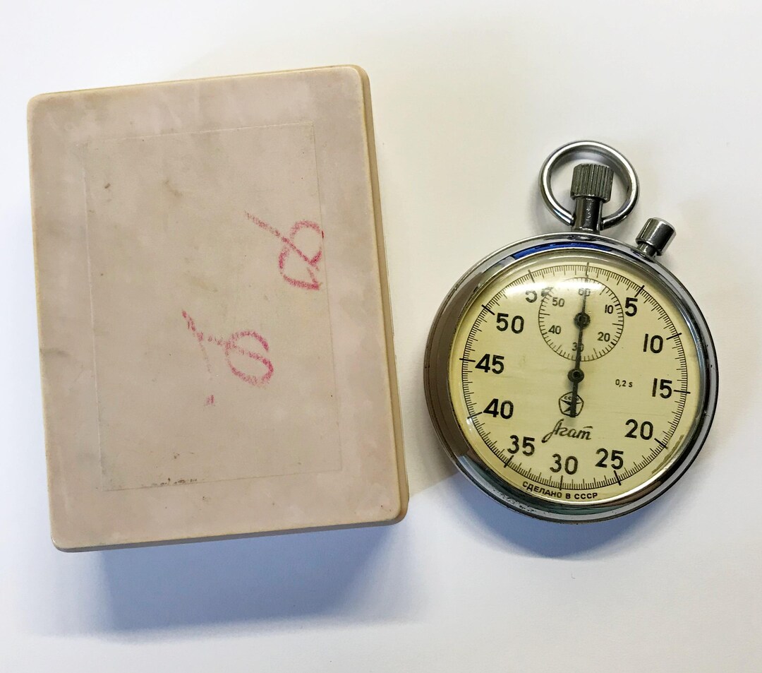 Soviet Stopwatch Agat in Box - USSR Sport Chronometr - 60sec / 60min ...