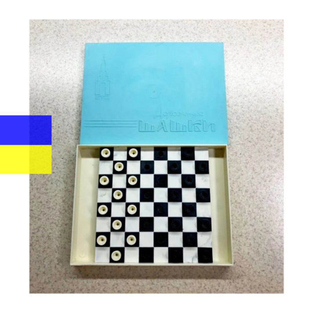 Ukraine Vintage Travel Checkers Set Pocket Checkers Set Etsy