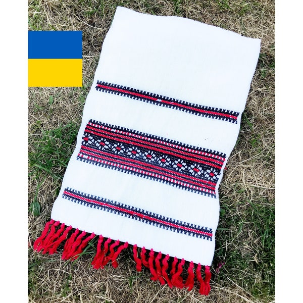 Ukrainian vintage embroidered by hand towel 1970s - Ukrainian Rushnyk - kitchen towel - Ukraine sellers - stand with Ukraine