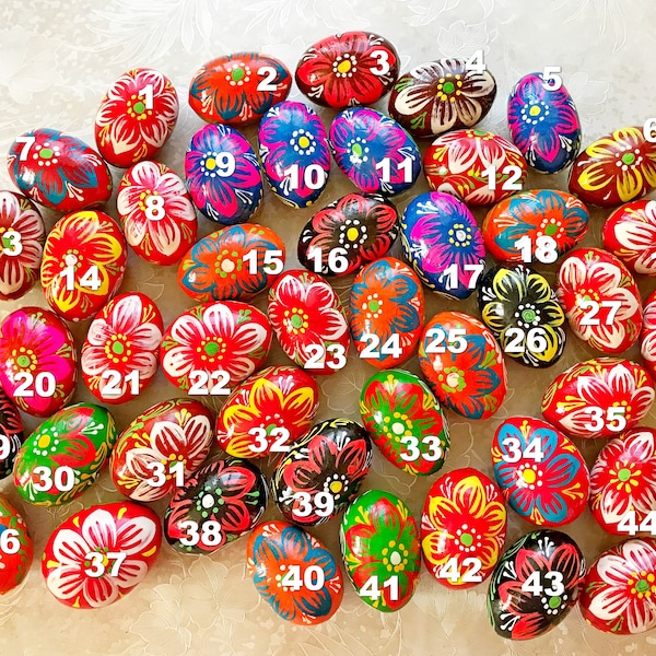 Ukraine vintage easter eggs - wooden hand paint easter eggs - Pysanky - Ukraine sellers - stand with Ukraine