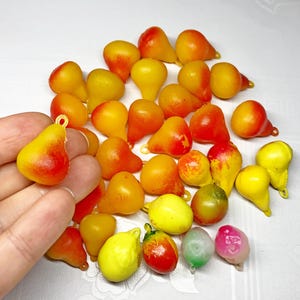 Vintage USSR Christmas Tree Ornaments Malyutka Plastic Pear, 1970s