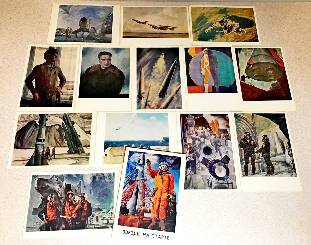 Spaceman Postcards Soviet Space Postcards 1980 - 13pcs FULL Set - Soviet Cosmos - Soviet ...