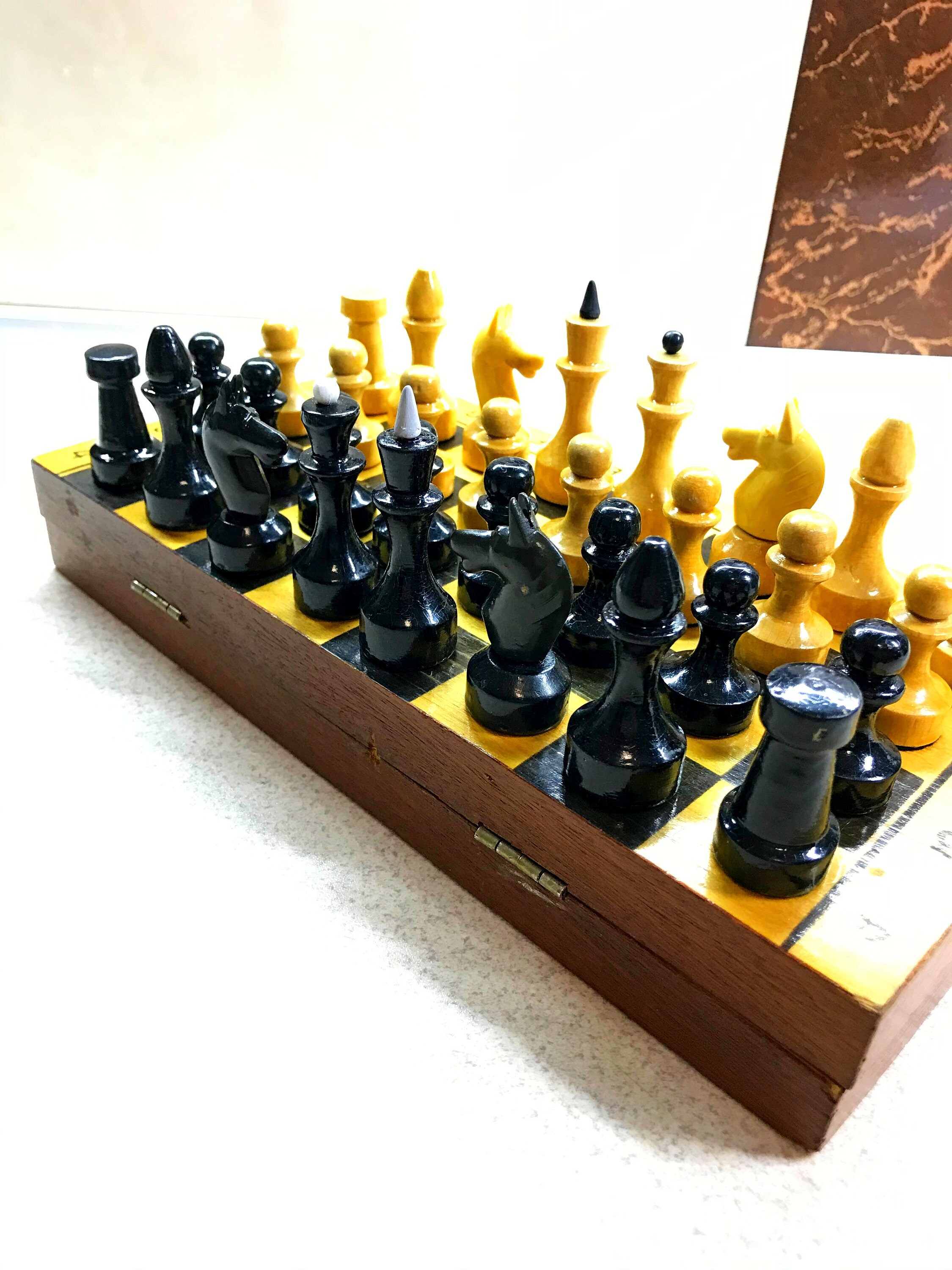 Authentic classic soviet chess set wooden USSR chess Etsy