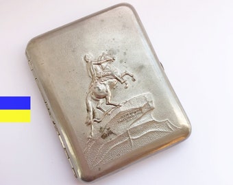 Vintage cigarette case The Bronze Horseman Monument Peter the Great - Ukraine sellers - stand with Ukraine