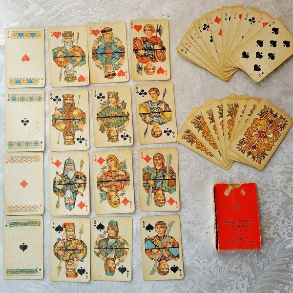 Soviet Vintage Playing cards - USSR 1984 Playing Cards - Deck of 36 Cards - USSR vintage set of playing cards - Card Decks - Ukraine seller