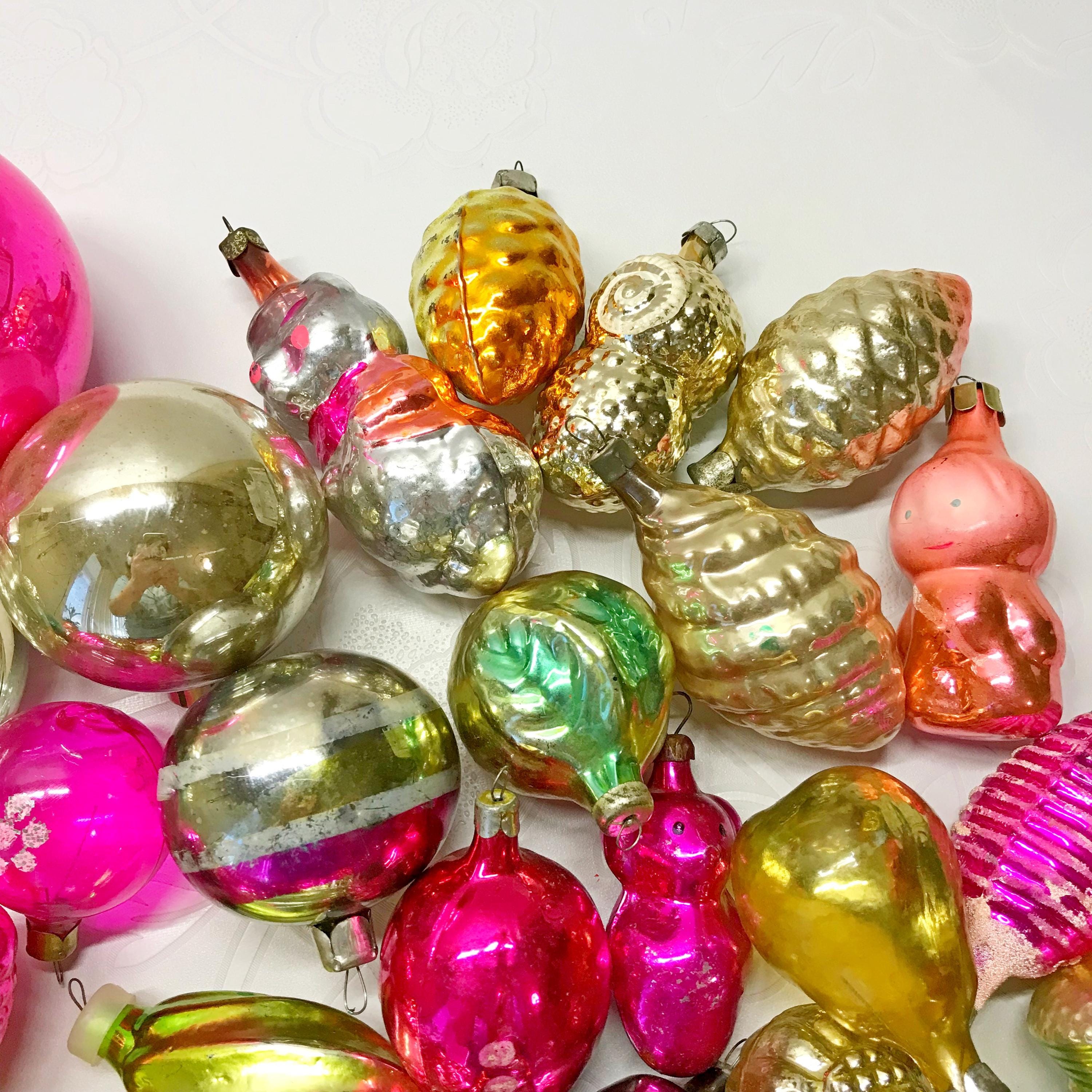 ソビエトヴィンテージガラスクリスマスツリーオーナメント60個セット