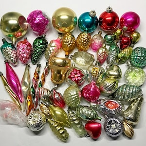 Vintage USSR Glass Christmas Ornaments - Set of 50