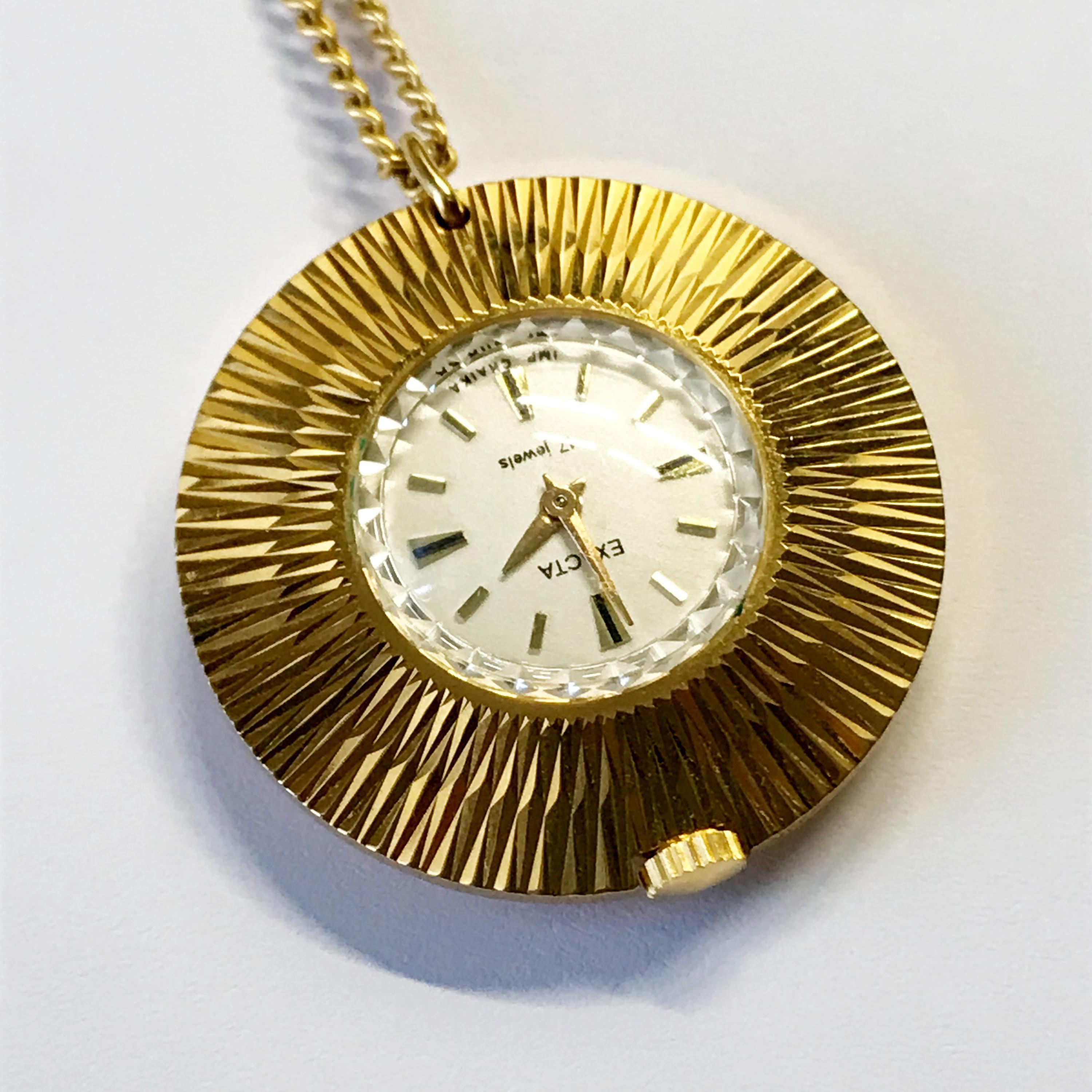 Vintage Chaika Gold Plated Watch Pendant – Soviet Era 