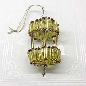Vintage Glass Bugle Bead Christmas Ornament - 1970s USSR Decor