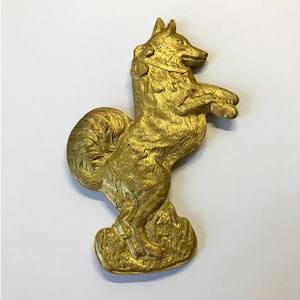 Dresden Cardboard Christmas Tree Ornament Dog 1900 German Antique