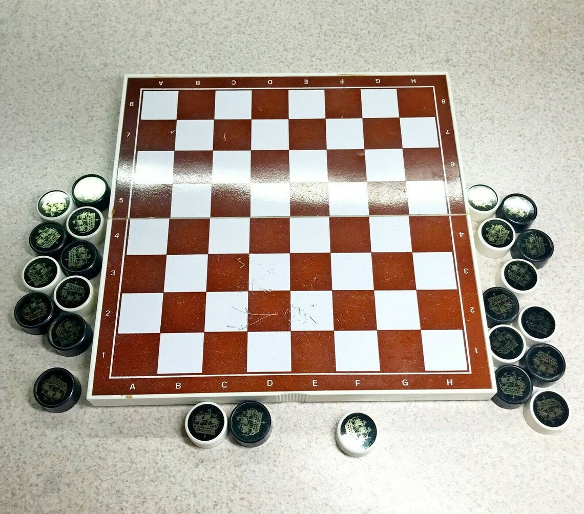 Soviet travel checkers set USSR mini checkers Etsy