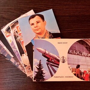 Cartes Espaces soviétiques 1982 - Jeu complet de 15 pièces - Cosmos soviétique - Youri Gagarine - Programme spatial soviétique - astronautes - cosmonaute - astronaute