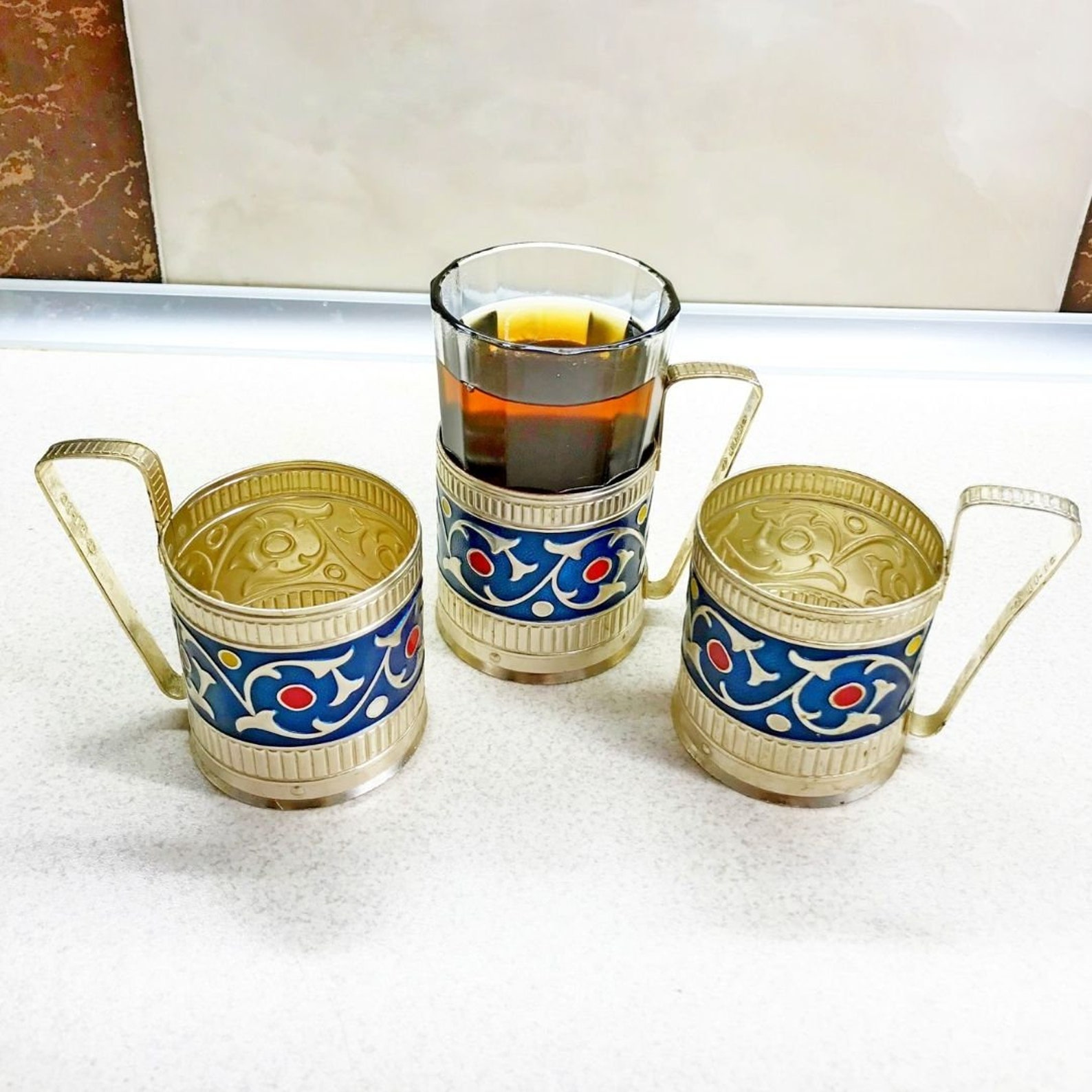 Soviet Cup holder Vintage podstakannik USSR Tea glass Etsy