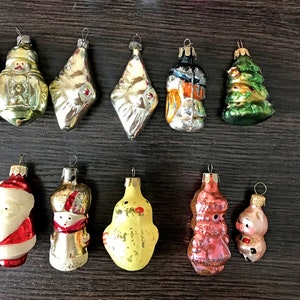 Vintage glass Christmas tree Ornament characters USSR Christmas tree decoration Ukraine Christmas toy soviet zdjęcie 6