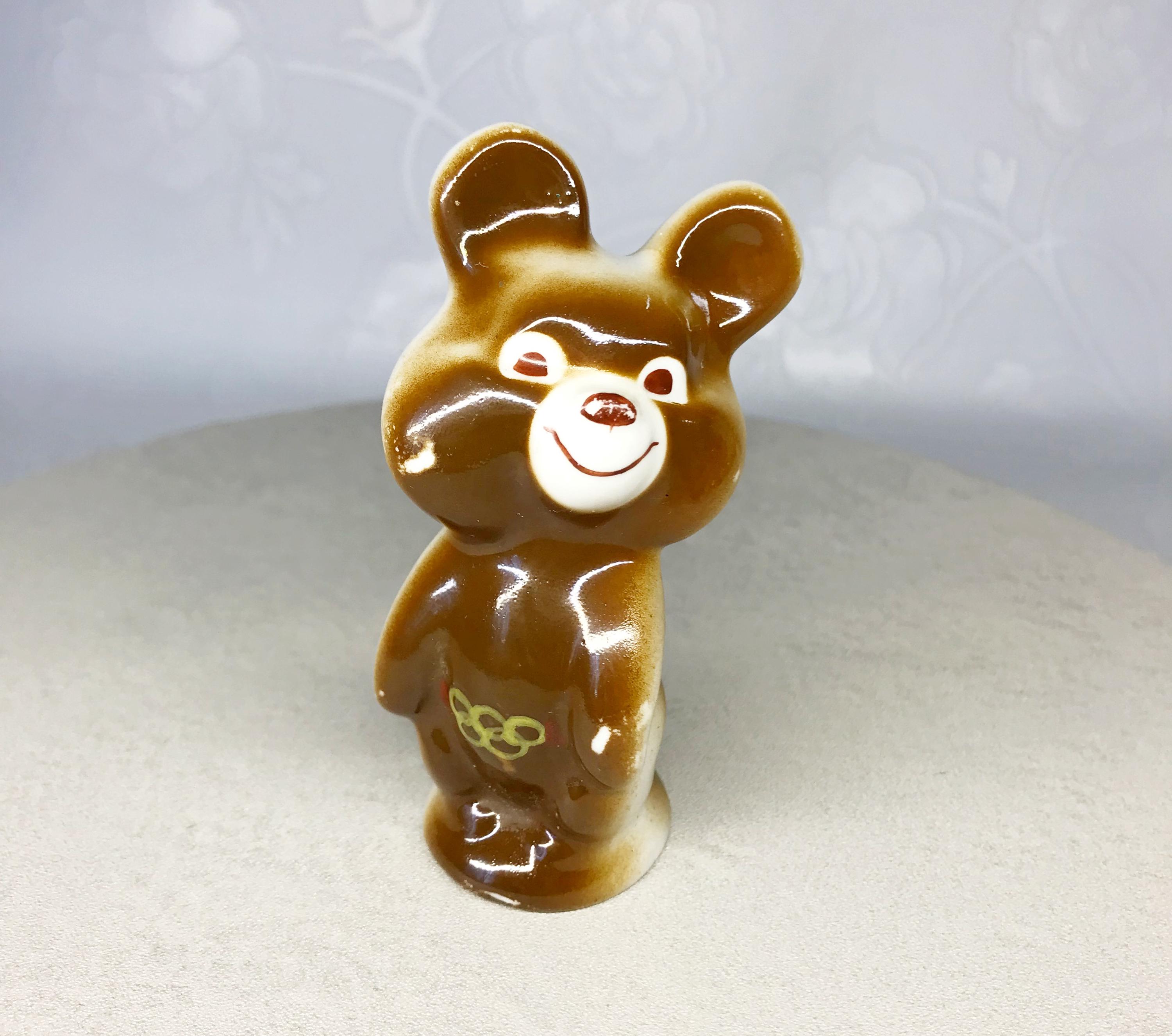 ヴィンテージ 1980年モスクワオリンピック ミーシャベア 磁器製置物