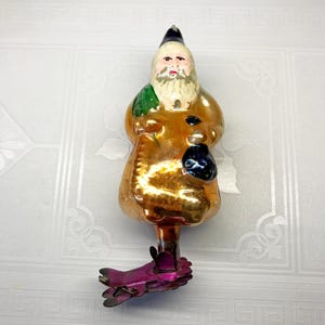 Vintage Glass Christmas Ornament Santa Claus Ded Moroz - USSR 1960s
