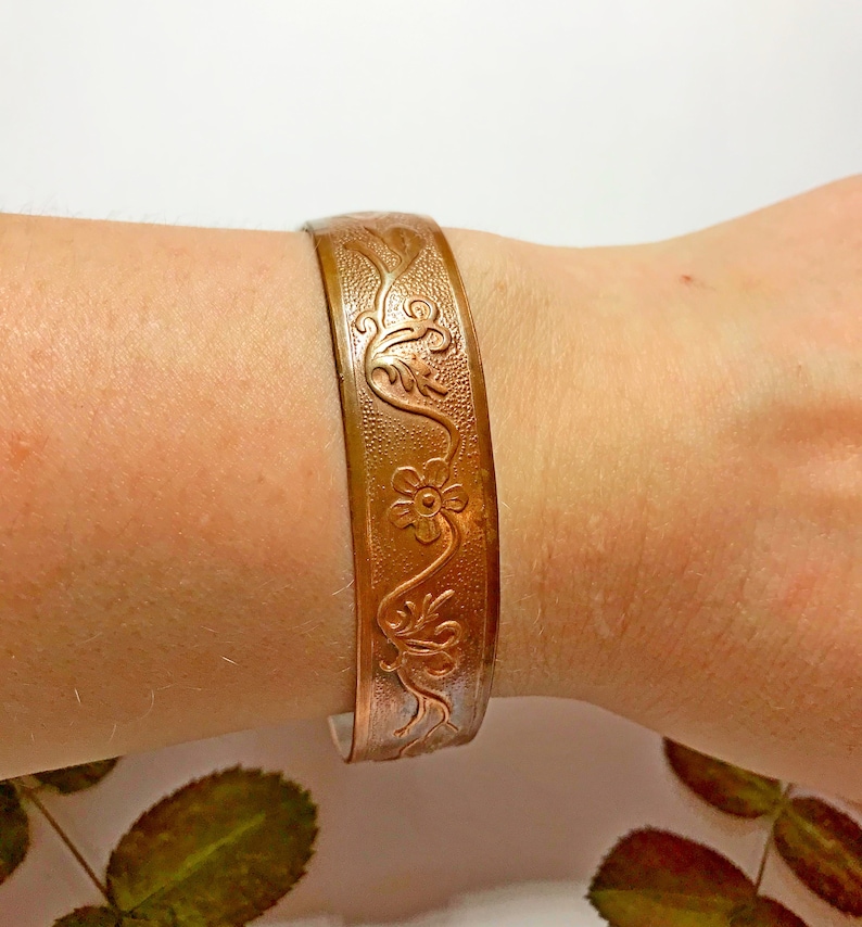 Soviet copper bracelet old copper bracelet cooper Cuff Bracelet russian jewelry USSR copper bracelet with pattern vintage jewelry